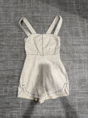Urban outfitters new Cream Speckled  One-Piece button open back romper xs
